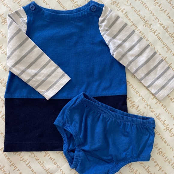 Baby Gap Color block stripe dress with bloomers - Picture 2 of 2